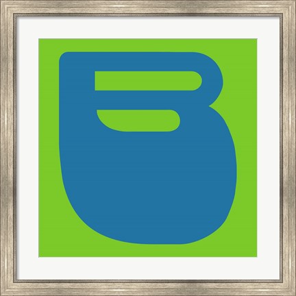 Framed Letter B Blue Print