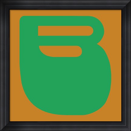 Framed Letter B Green Print