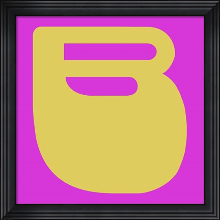 Framed Letter B Yellow Print
