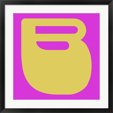 Framed Letter B Yellow Print