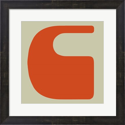 Framed Letter C Orange Print