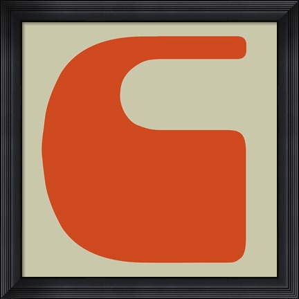 Framed Letter C Orange Print