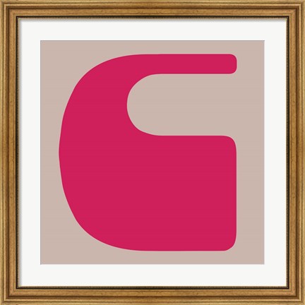 Framed Letter C Pink Print