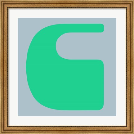 Framed Letter C Green Print