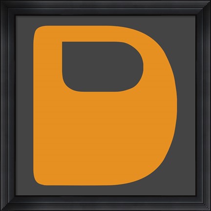 Framed Letter D Yellow Print