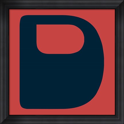 Framed Letter D Blue Print