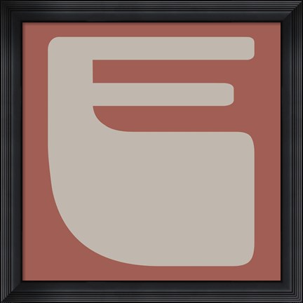 Framed Letter E Grey Print