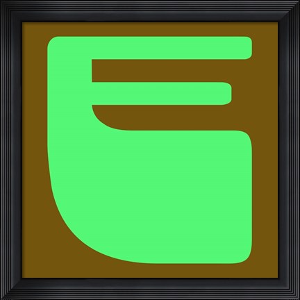 Framed Letter E Green Print