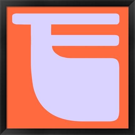 Framed Letter F Purple Print
