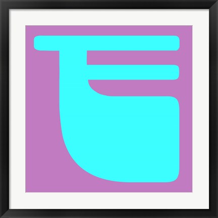 Framed Letter F Blue Print