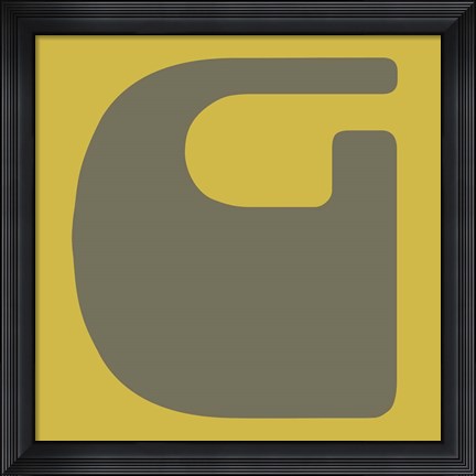 Framed Letter G Grey Print