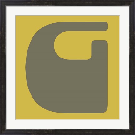 Framed Letter G Grey Print