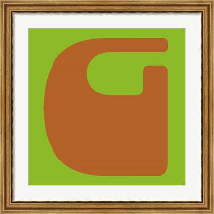 Framed Letter G Orange Print