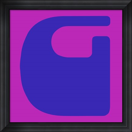 Framed Letter G Blue Print
