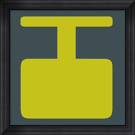 Framed Letter I Yellow Print