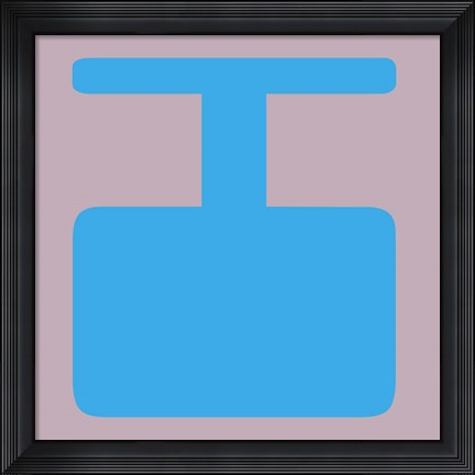 Framed Letter I Blue Print