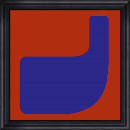 Framed Letter J Blue Print