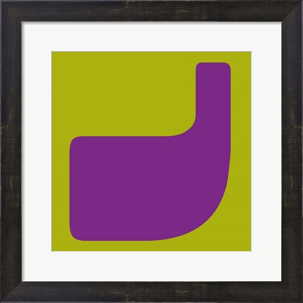 Framed Letter J Purple Print