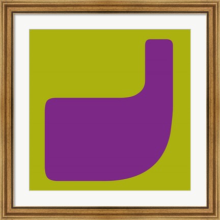 Framed Letter J Purple Print