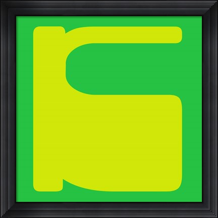 Framed Letter K Yellow Print