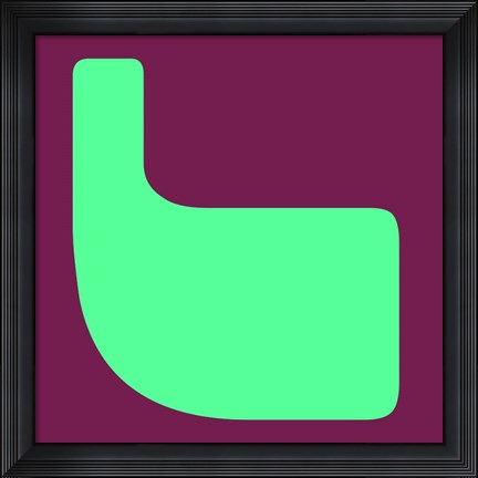 Framed Letter L Green Print