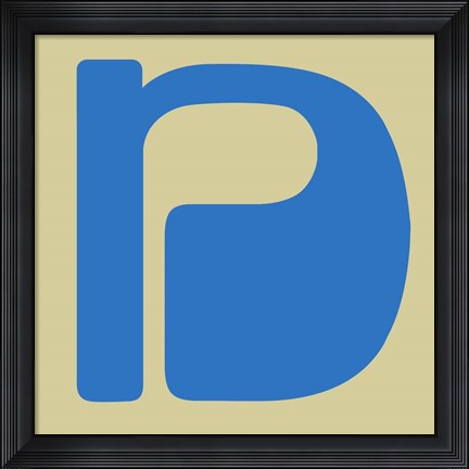 Framed Letter N Blue Print