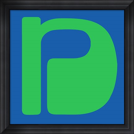 Framed Letter N Green Print