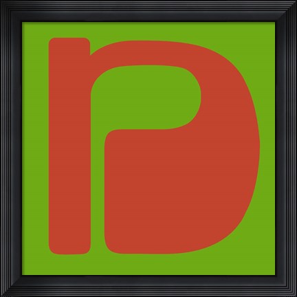 Framed Letter N Orange Print