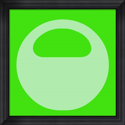 Framed Letter O Green Print