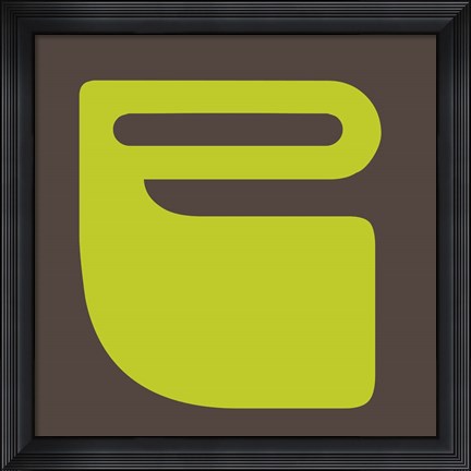 Framed Letter P Green Print