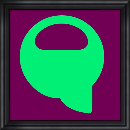 Framed Letter Q Green Print