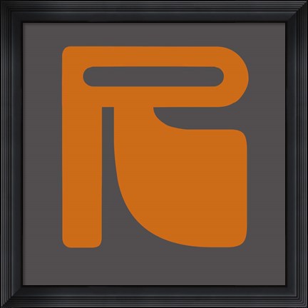 Framed Letter R Orange Print