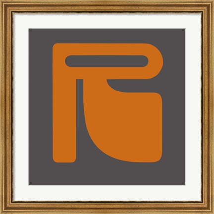 Framed Letter R Orange Print