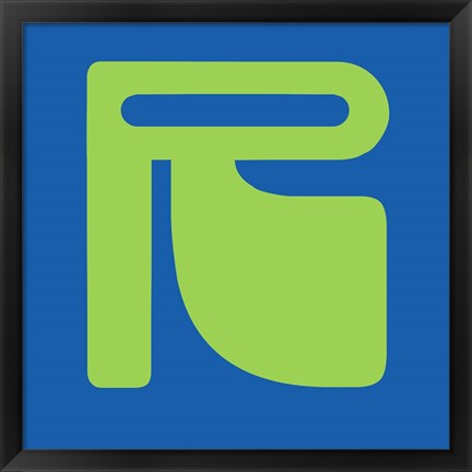 Framed Letter R Green Print