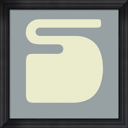Framed Letter S White Print