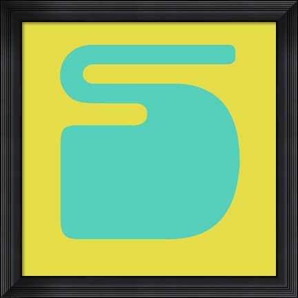 Framed Letter S Blue and Yellow Print