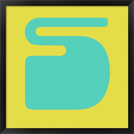 Framed Letter S Blue and Yellow Print