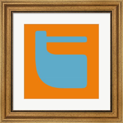 Framed Letter T Blue Print