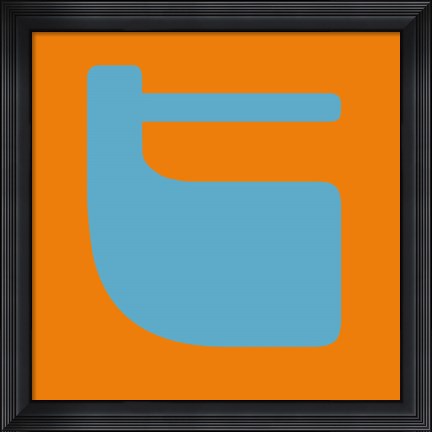 Framed Letter T Blue Print