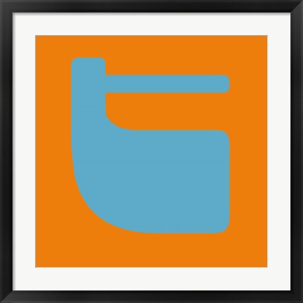 Framed Letter T Blue Print