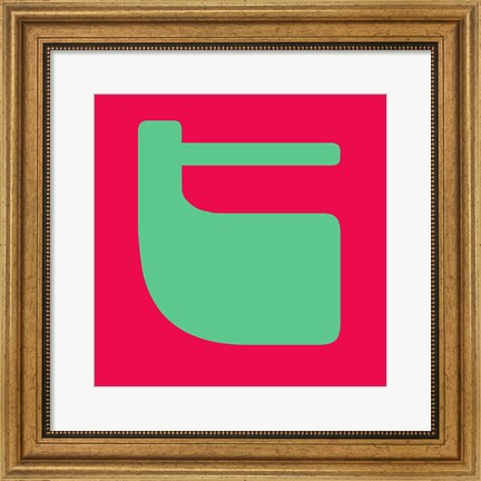 Framed Letter T Green Print