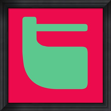 Framed Letter T Green Print