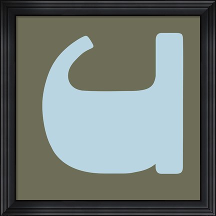 Framed Letter U Blue Print