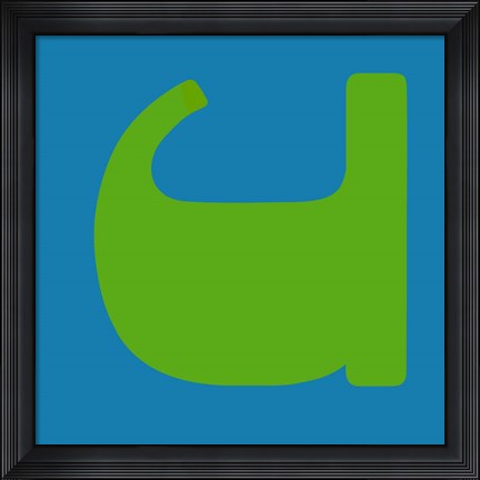 Framed Letter U Green Print