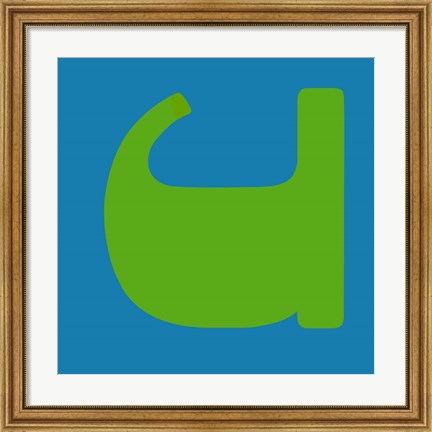 Framed Letter U Green Print