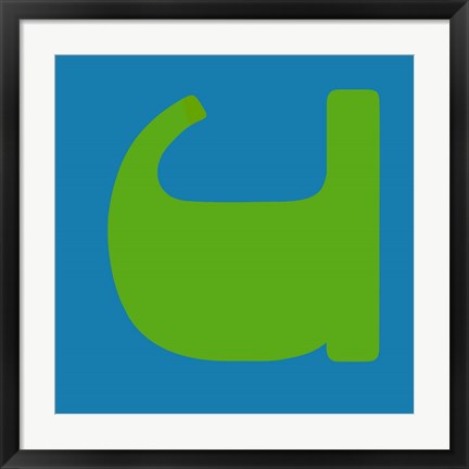 Framed Letter U Green Print
