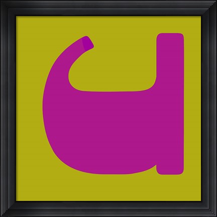 Framed Letter U Purple Print