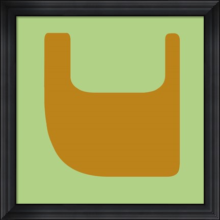 Framed Letter V Yellow Print