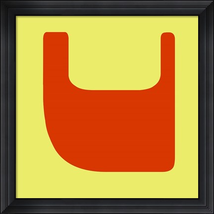Framed Letter V Orange Print