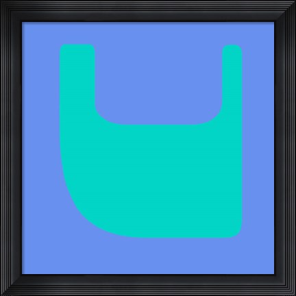 Framed Letter V Green Print